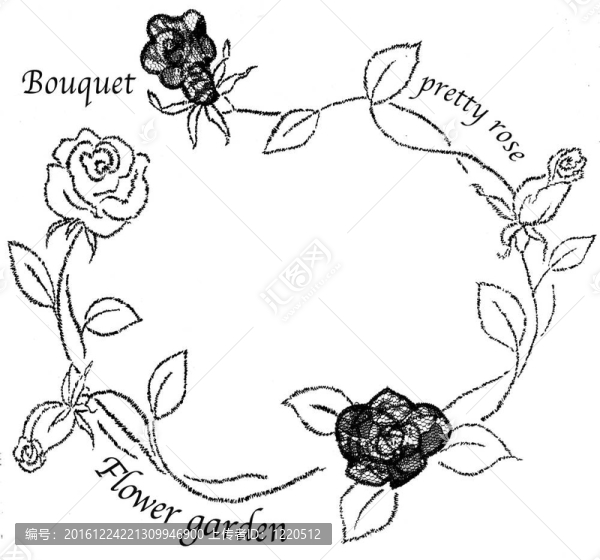 玫瑰花；花；花環(huán)；花；框架