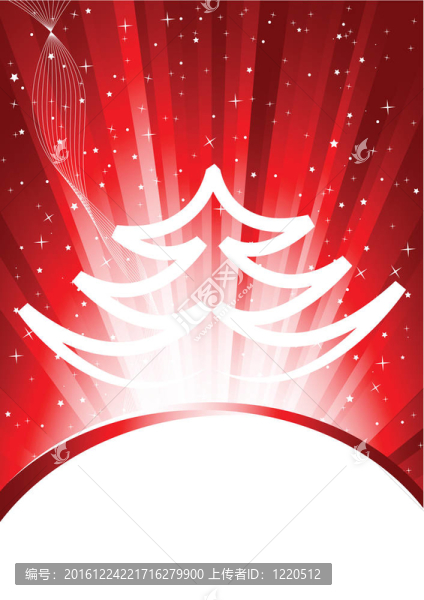 摘要背景與紅色圣誕樹