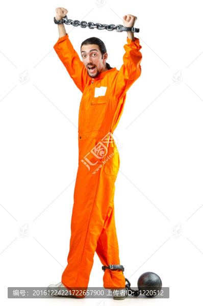 犯人戴著手銬的白色