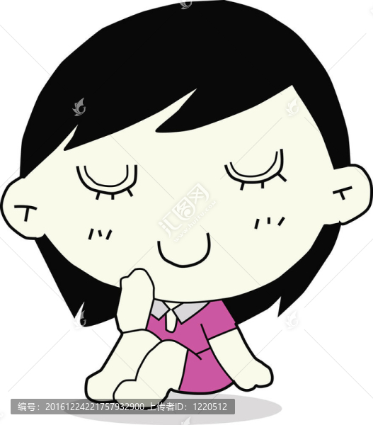 可愛(ài)的卡通女孩