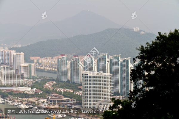 中國海南島；三亞鳥瞰城市