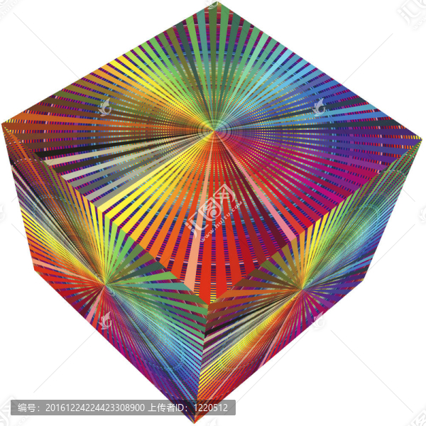 彩虹顏色3D立方體
