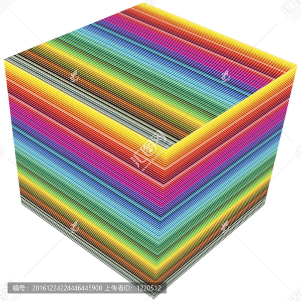彩虹顏色3D立方體