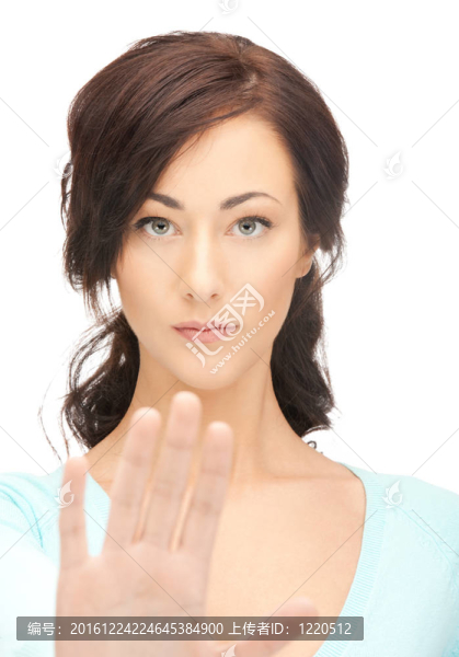 女人做停止手勢
