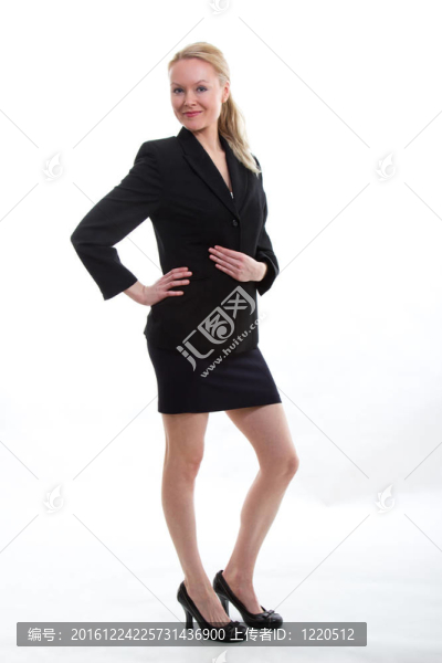 迷人的金發(fā)女人穿著西裝