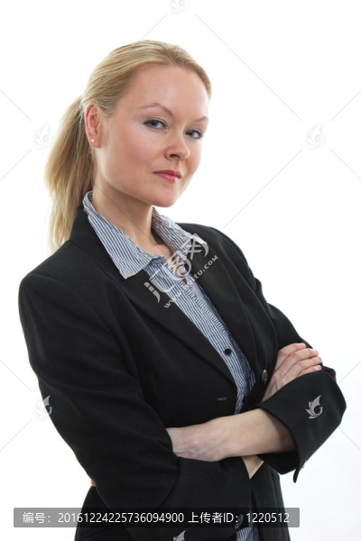 迷人的金發(fā)女人穿著西裝