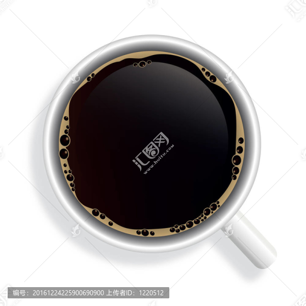 白色背景咖啡杯的俯視圖。照片現(xiàn)實。