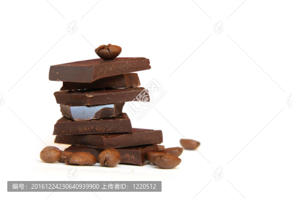 巧克力和咖啡豆堆