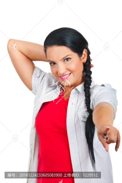 漂亮女人指著你