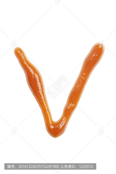 番茄醬的ABC。字母V