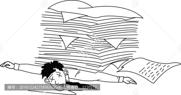 疲倦的人在文書工作