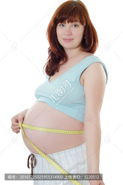 帶測(cè)量帶的孕婦