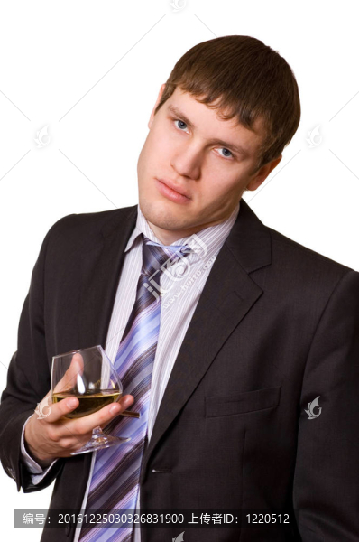 累的生意人一杯干邑