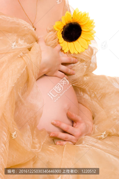 懷葵花的孕婦