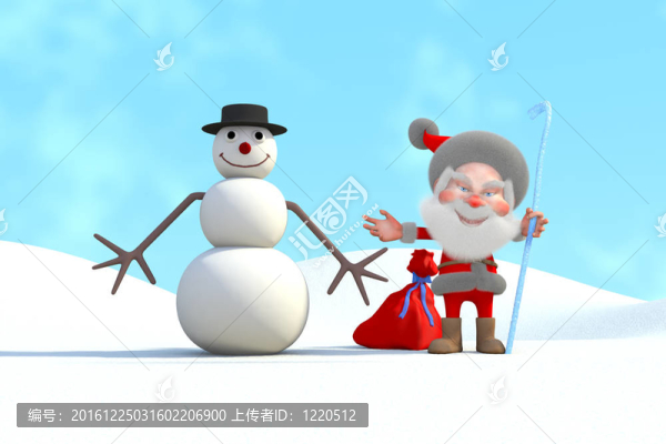 圣誕老人和雪人