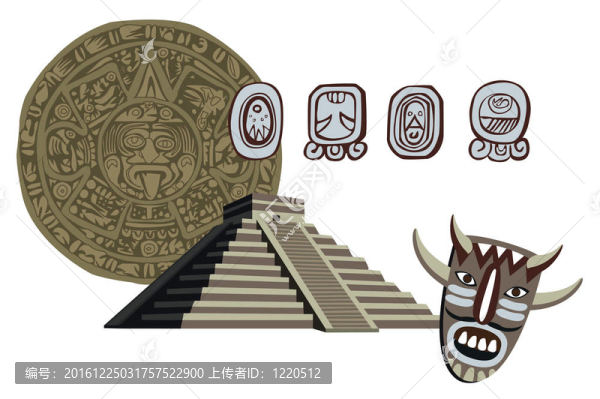 古老的瑪雅金字塔和符號