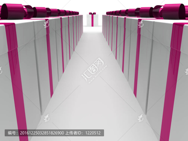 3D粉紅色禮品盒