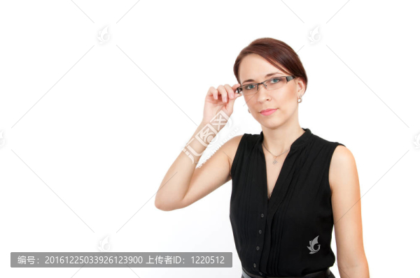 女商人拿著眼鏡