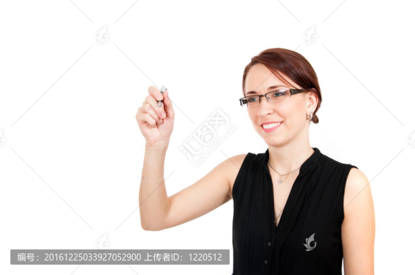 用鋼筆寫(xiě)作的女人