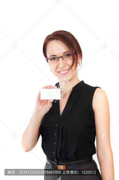 女子持名片