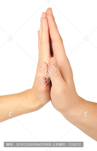 雙手互相給予高五