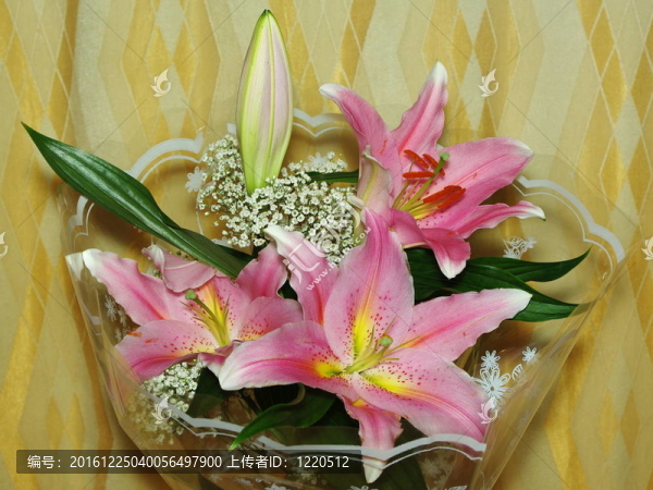 粉色的百合花束