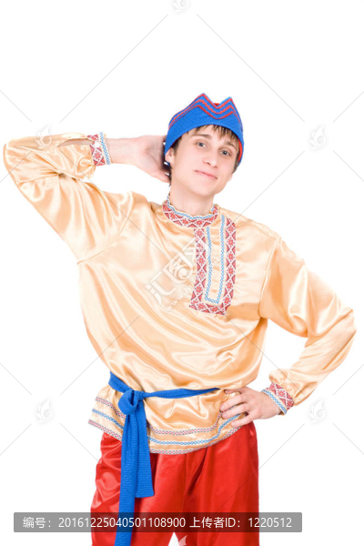 俄羅斯民族服飾中的男人。分離