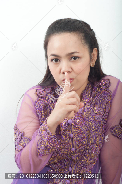 亞洲的泰國(guó)女紫色穆斯林服飾-,banduang