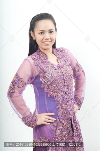 亞洲的泰國(guó)女紫色穆斯林服飾-,banduang