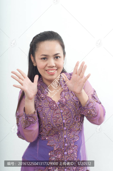 亞洲的泰國(guó)女紫色穆斯林服飾-,banduang