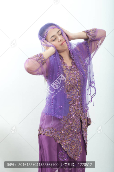 亞洲的泰國女紫色穆斯林服飾-,banduang關(guān)閉EA