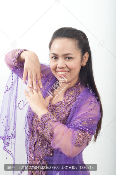 亞洲的泰國(guó)女紫色穆斯林服飾-,banduang