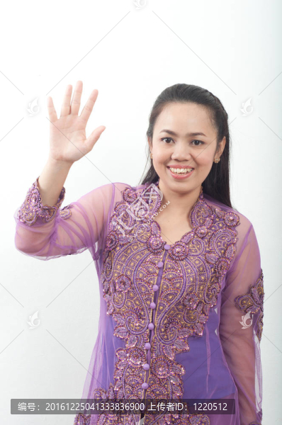 亞洲的泰國(guó)女紫色穆斯林服飾-,banduang