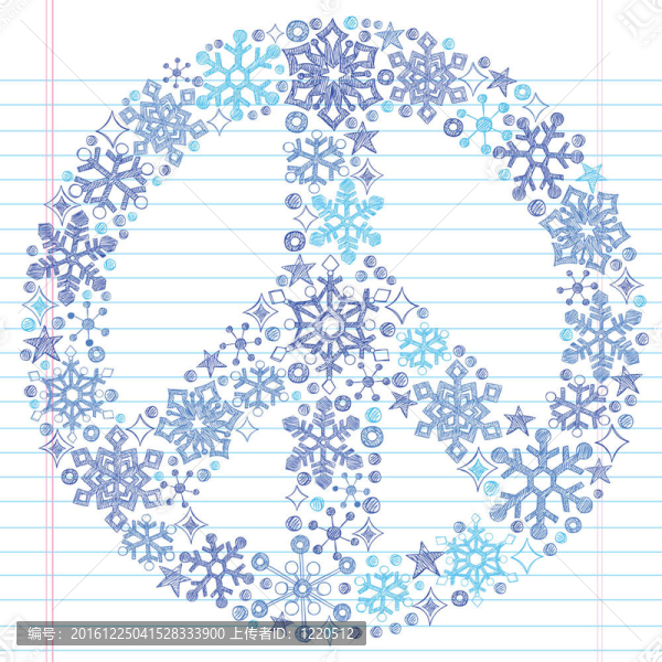 雪花和平標(biāo)志的粗略的涂鴉