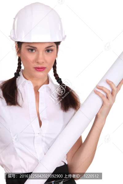 一個(gè)可愛(ài)的女建筑師。