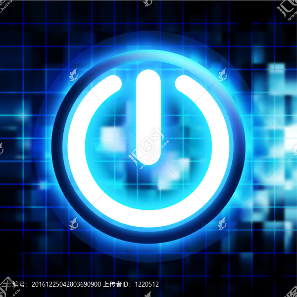 發(fā)光的電源按鈕