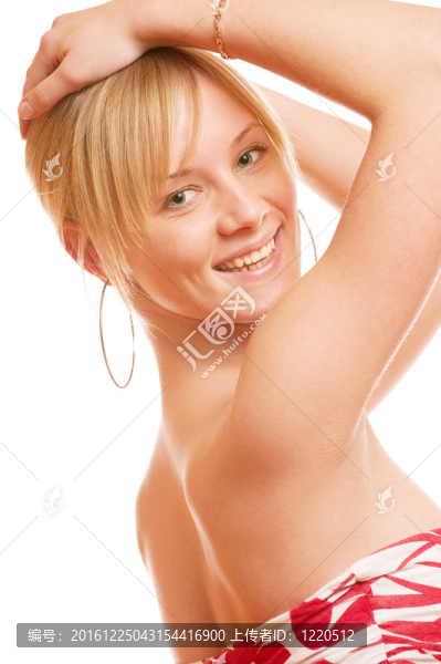 美麗的金發(fā)女郎的微笑