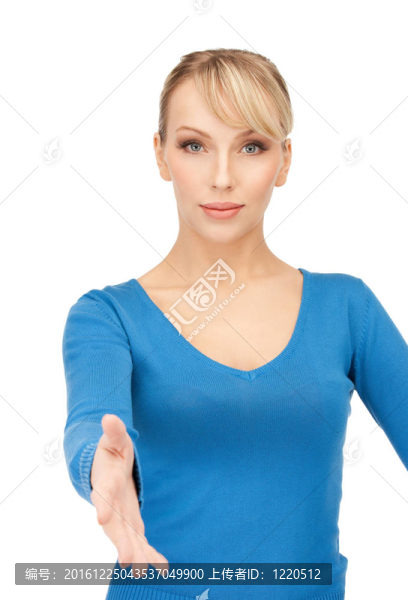 張開手準備握手的女人