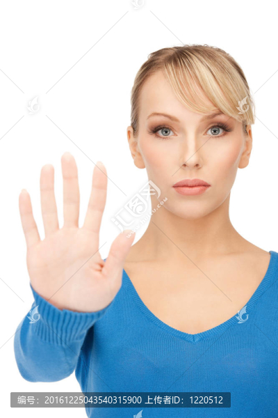 女人做停止手勢