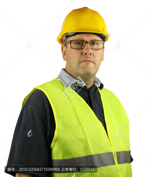 戴著帽子戴眼鏡的建筑工人