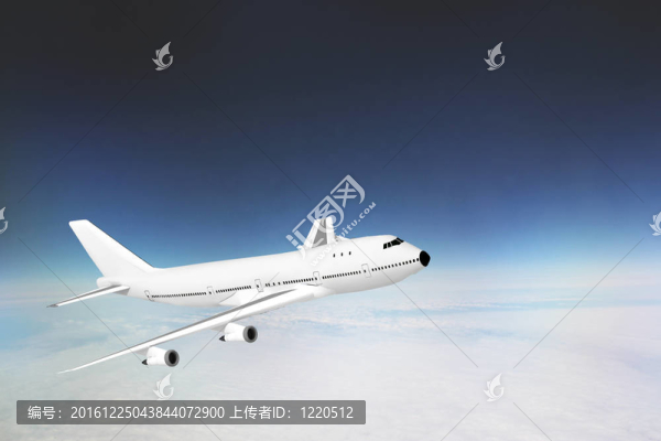 波音747在天空