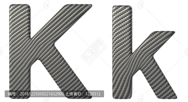 碳纖維字體K小寫(xiě)和大寫(xiě)字母