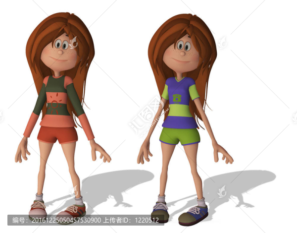 可愛3D卡通女孩