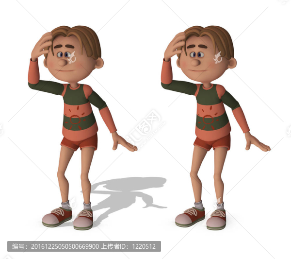 有趣的3D卡通男孩