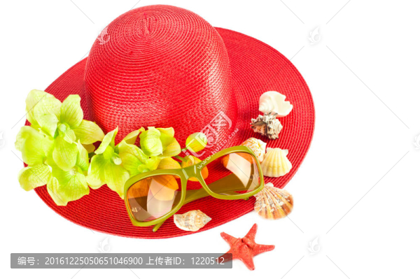 女人的夏天紅草帽