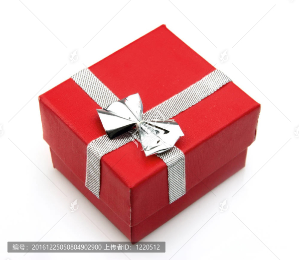銀色絲帶紅色禮品盒