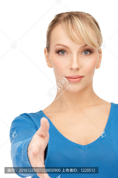張開手準(zhǔn)備握手的女人