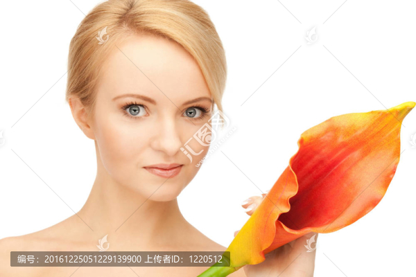 美麗的女人calla,flower