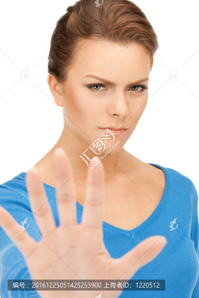 女人做停止手勢