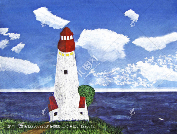 白天有海景的燈塔